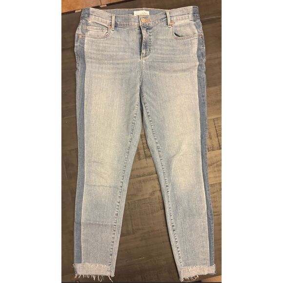 LOFT Modern Skinny Two Toned Denim Side Stripe - Sz 30/10 - Picture 2 of 12